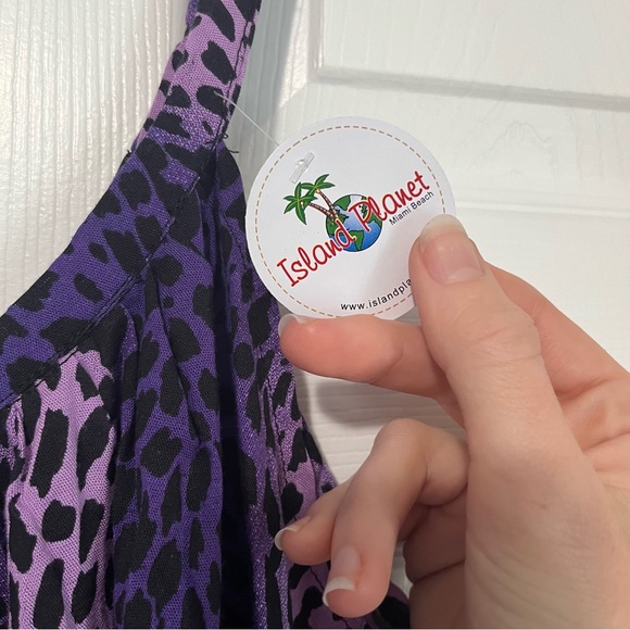 Island Planet women’s 2 toned purple animal print dress loose fit - Picture 4 of 11